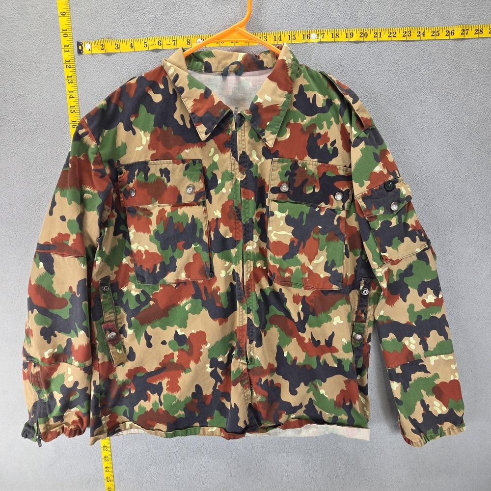 Vintage Swiss Army Jacket Mens XL Alpenflage Camo M83 Field Military